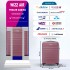 Troler cabina avion Quasar & Co.®, 55x36x20cm, bagaj de mana, troller cu fermoar antifurt, cifru, maner telescopic lung, geamantan cu 4 roti duble silentioase 360°, valiza ABS 2.8 mm, rezistent, 2 compartimente cu buzunar, 10kg, LINE, roz pudrat [10]