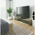 Comoda TV cu 2 usi si rafturi centrale, PAL laminat, 160x40x33 cm, stejar artisan si gri [4]