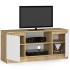 Comoda TV cu 2 usi si o polita, PAL laminat 16 mm, 120x40x55 cm, stejar artisan si alb [2]