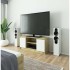 Comoda TV cu 2 usi si o polita, PAL laminat 16 mm, 120x40x55 cm, stejar artisan si alb [4]
