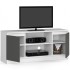 Comoda TV cu 2 usi si o polita, PAL laminat 16 mm, 120x40x55 cm, alb si gri [2]