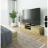 Comoda TV cu 2 usi si rafturi centrale, PAL laminat, 160x40x33 cm, stejar artisan [3]