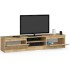 Comoda TV cu 2 usi si rafturi centrale, PAL laminat, 160x40x33 cm, stejar artisan [4]