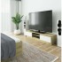 Comoda TV cu 2 usi si rafturi centrale, PAL laminat, 160x40x33 cm, stejar artisan si alb [4]