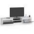 Comoda TV cu 2 usi si rafturi centrale, PAL laminat, 160x40x33 cm, alb si gri [2]