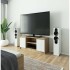 Comoda TV cu 2 usi si o polita, PAL laminat 16 mm, 120x40x55 cm, stejar sonoma si alb [6]