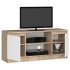 Comoda TV cu 2 usi si o polita, PAL laminat 16 mm, 120x40x55 cm, stejar sonoma si alb [7]