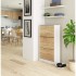 Dulap pantofi cu 3 usi rabatabile, PAL laminat 16 mm, 60x29x113 cm, alb si stejar sonoma [5]