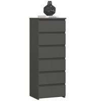 Comoda cu 6 sertare, PAL laminat 16 mm, 40x35x109 cm, gri