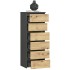 Comoda cu 6 sertare, PAL laminat 16 mm, 40x35x109 cm, gri si stejar artisan [2]