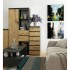 Comoda cu 6 sertare, PAL laminat 16 mm, 40x35x109 cm, gri si stejar artisan [5]