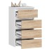 Comoda cu 4 sertare, PAL laminat 16mm, 40x35x74 cm, alb si stejar sonoma [2]