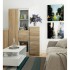 Comoda cu 6 sertare, PAL laminat 16 mm, 40x35x109 cm, alb si stejar sonoma [4]