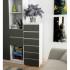 Comoda cu 6 sertare, PAL laminat 16 mm, 40x35x109 cm, alb si gri [4]