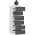 Comoda cu 6 sertare, PAL laminat 16 mm, 40x35x109 cm, alb si gri [5]