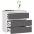 Comoda cu 3 sertare, PAL laminat 16 mm, 60x35x57 cm, alb si gri [3]