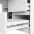 Birou colt dreapta in L cu 3 sertare si rafturi, PAL laminat 16 mm, 155x85x77 cm, alb [6]