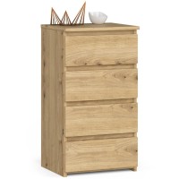 Comoda cu 4 sertare, PAL laminat 16mm, 40x35x74 cm, stejar artisan
