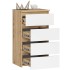 Comoda cu 4 sertare, PAL laminat 16mm, 40x35x74 cm, stejar artisan si alb [3]