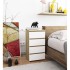 Comoda cu 4 sertare, PAL laminat 16mm, 40x35x74 cm, stejar artisan si alb [5]