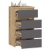 Comoda cu 4 sertare, PAL laminat 16mm, 40x35x74 cm, stejar artisan si gri [3]