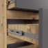 Comoda cu 4 sertare, PAL laminat 16mm, 40x35x74 cm, stejar artisan si gri [6]