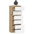 Comoda cu 6 sertare, PAL laminat 16 mm, 40x35x109 cm, stejar artisan si alb [3]