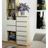 Comoda cu 6 sertare, PAL laminat 16 mm, 40x35x109 cm, stejar artisan si alb [5]