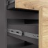 Comoda cu 4 sertare, PAL laminat 16mm, 40x35x74 cm, gri si stejar artisan [3]