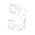 Set mobilier hol cu pantofar, oglinda, sertar si cuier metalic, PAL laminat, 90x25x170 cm, alb [3]