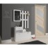 Set mobilier hol cu pantofar, oglinda, sertar si cuier metalic, PAL laminat, 90x25x170 cm, alb [5]