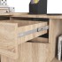 Birou de colt cu sertar, usa si 6 rafturi, PAL laminat 16 mm, 120x126x79 cm, stejar sonoma [2]