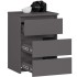 Noptiera cu 3 sertare, PAL laminat 16 mm, 40x35x57 cm, gri [2]