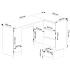 Birou colt dreapta in L cu 3 sertare si rafturi, PAL laminat 16 mm, 155x85x77 cm, stejar craft [3]