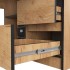 Birou colt dreapta in L cu 3 sertare si rafturi, PAL laminat 16 mm, 155x85x77 cm, stejar craft [5]