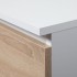 Birou colt dreapta in L cu 3 sertare si rafturi, PAL laminat 16 mm, 155x85x77 cm, alb si stejar sonoma [2]