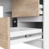 Birou colt dreapta in L cu 3 sertare si rafturi, PAL laminat 16 mm, 155x85x77 cm, alb si stejar sonoma [6]