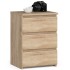 Noptiera cu 3 sertare, PAL laminat 16 mm, 40x35x57 cm, stejar sonoma [7]