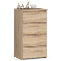 Comoda cu 4 sertare, PAL laminat 16mm, 40x35x74 cm, stejar sonoma