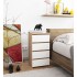 Comoda cu 4 sertare, PAL laminat 16mm, 40x35x74 cm, stejar sonoma si alb [5]