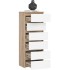 Comoda cu 6 sertare, PAL laminat 16 mm, 40x35x109 cm, stejar sonoma si alb [2]
