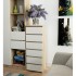 Comoda cu 6 sertare, PAL laminat 16 mm, 40x35x109 cm, stejar sonoma si alb [4]