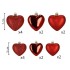 Set globuri decorative in forma de inima, 16 bucati, plastic, 4-7 cm, rosu [7]