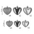 Set globuri decorative in forma de inima, 16 bucati, plastic, 4-7 cm, argintiu [8]