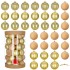 Set globuri decorative, 36 bucati, plastic, 6.5 cm, auriu si ecru [2]