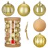 Set globuri decorative, 36 bucati, plastic, 6.5 cm, auriu si ecru [3]