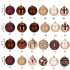 Set globuri brad si varf stea, 101 piese, plastic, 3–7 cm, maro si rose gold [30]