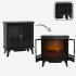 Semineu electric cu efect de flacara, 1800W, 2 trepte, ventilator incorporat, 63x35x70 cm, negru [2]