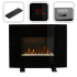 Semineu electric, montaj podea sau perete, efect de flacara, 2000W, 2 trepte, telecomanda, 61x14x48 cm, negru [3]