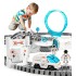Set constructii traseu auto spatial pentru copii cu 205 piese, astronauti, vehicul electric si proiectie, 46x31x11 cm [2]